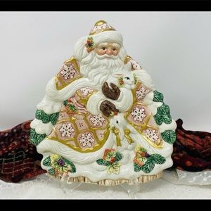 Fitz & Floyd 1996 Snowy Woods Santa Canape Vintage